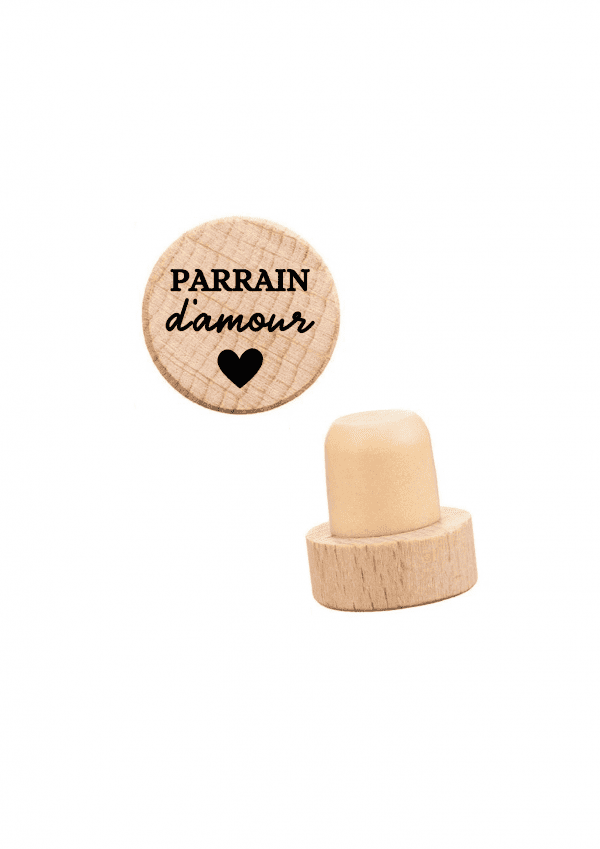 Bouchon de vin motif coeur plein