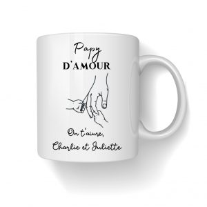 mug papy deux mains