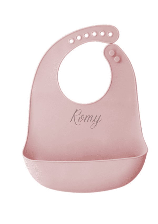 Bavoir personnalisé silicone rose
