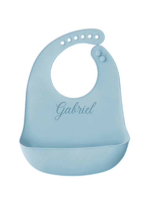Bavoir personnalisé silicone bleu