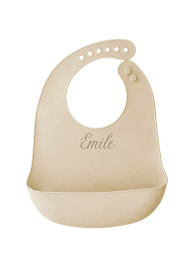 Bavoir personnalisé silicone beige