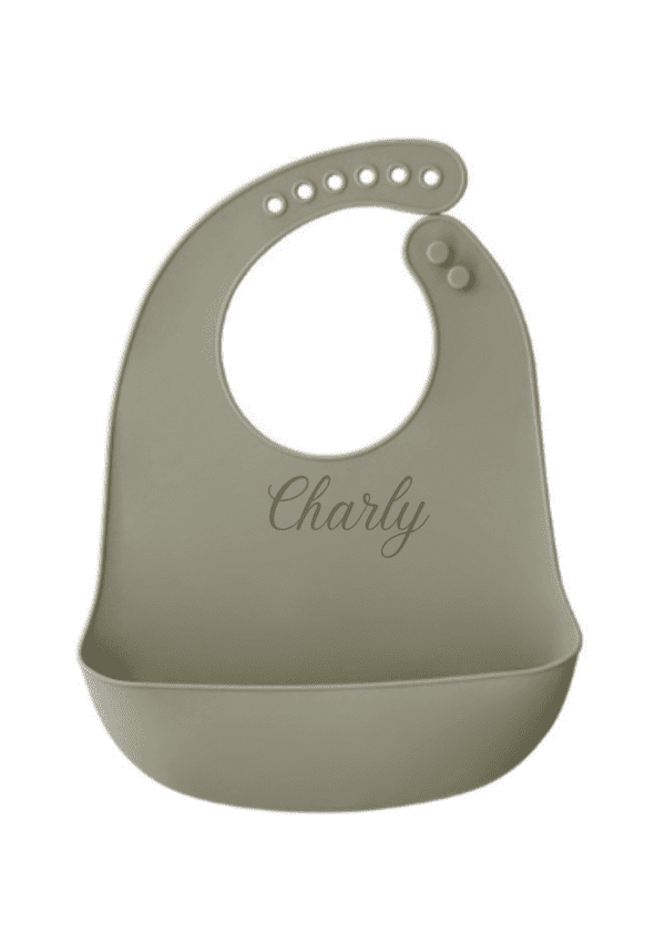 Bavoir personnalisé silicone kaki