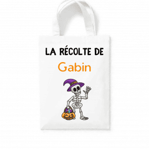 Tote bag squelette halloween