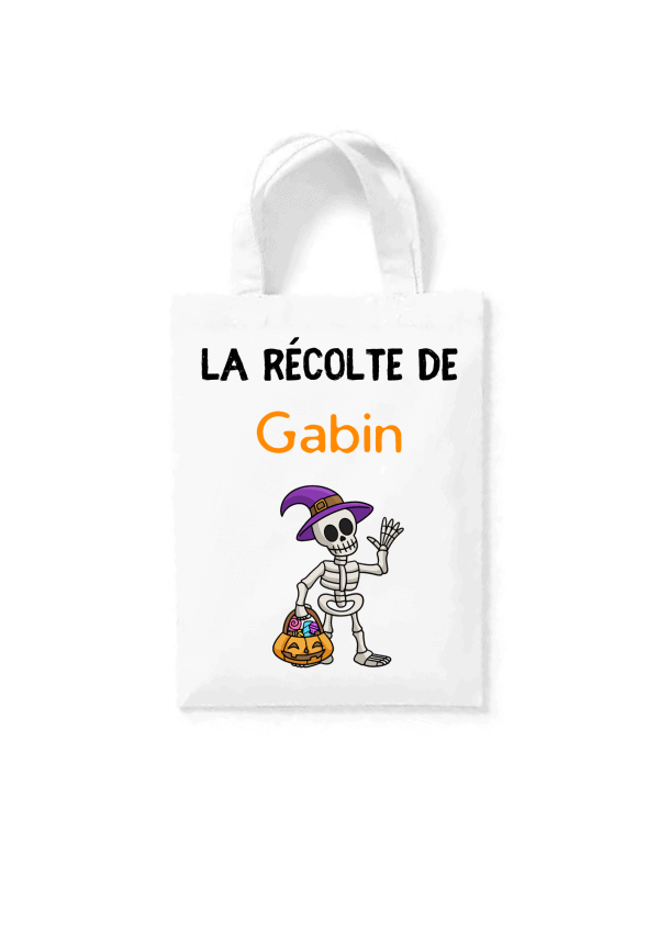 Tote bag squelette halloween