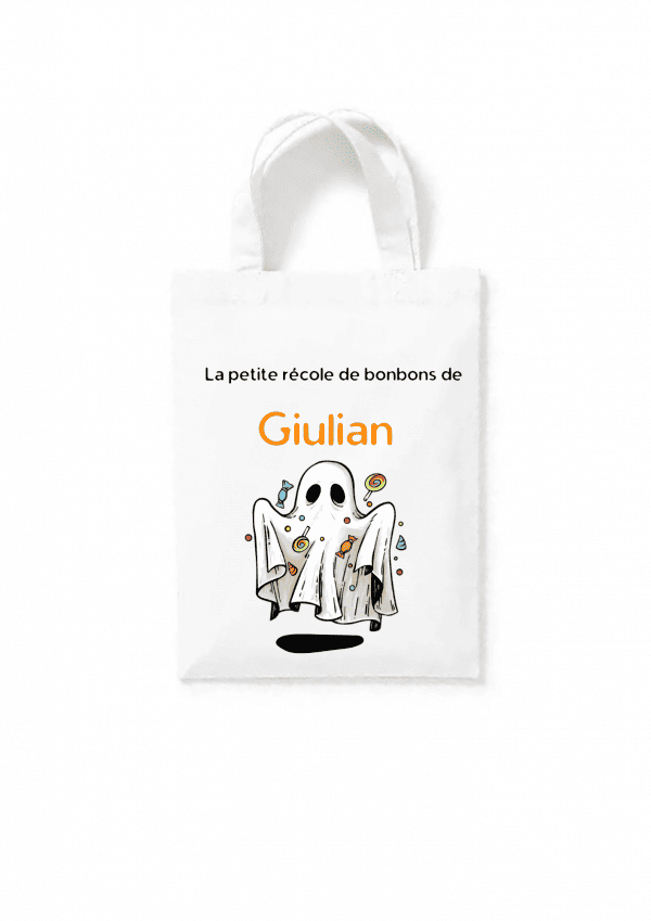 Tote bag fantôme bonbons halloween