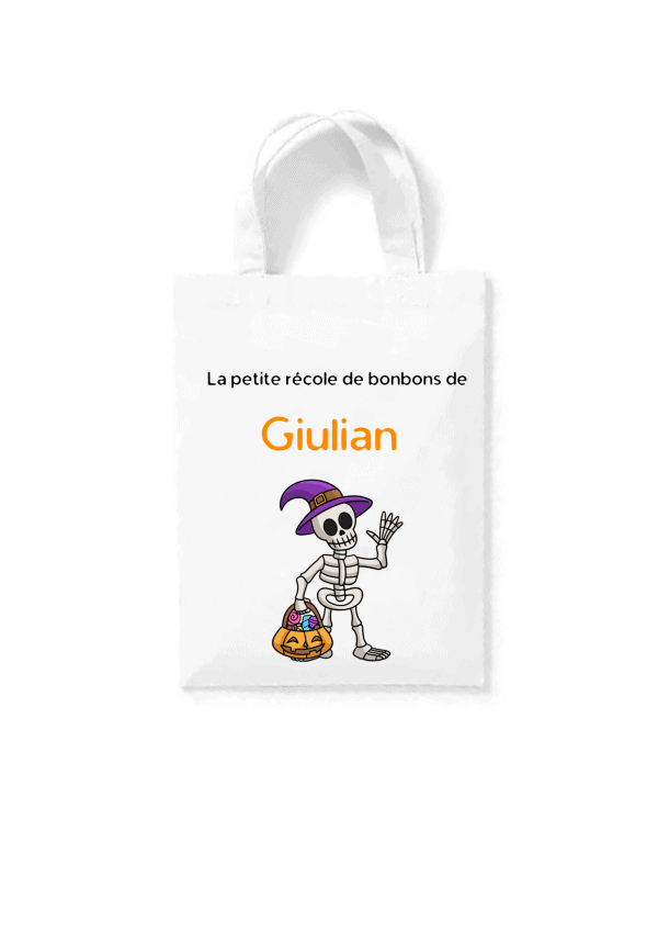 Tote bag squelette bonbons