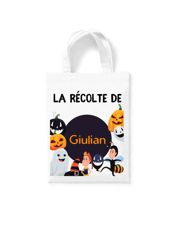 Tote bag prénom halloween