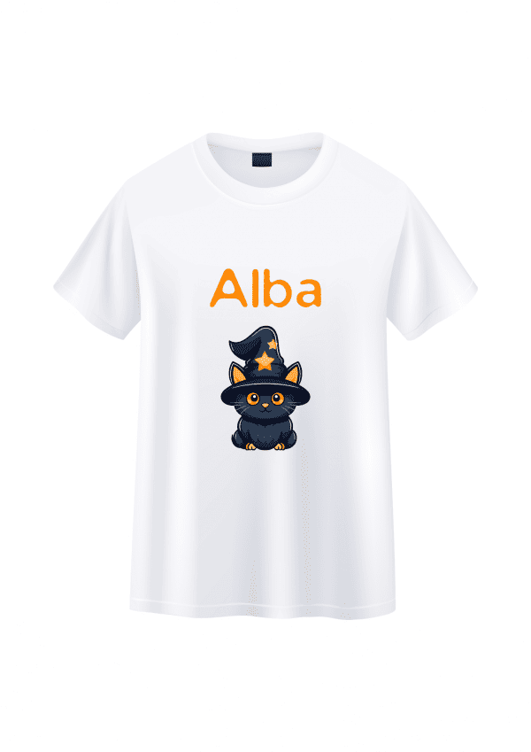 Tee-shirt enfant chat halloween