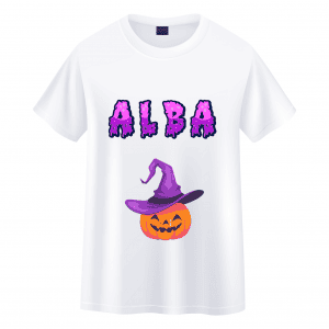 Tee-shirt enfant violet citrouille halloween