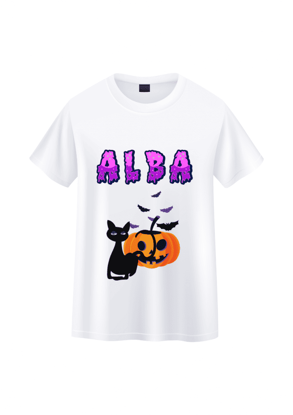 Tee-shirt enfant citrouille chat