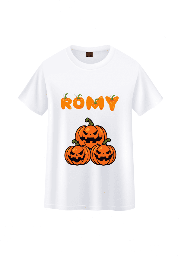 Tee-shirt enfant prénom citrouille