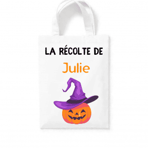 Tote bag citrouille chapeau halloween