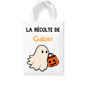 Tote bag fantôme citrouille halloween