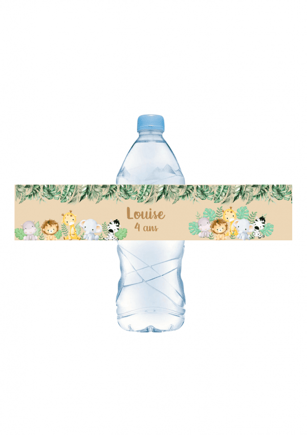 Étiquettes anniversaire jungle animaux