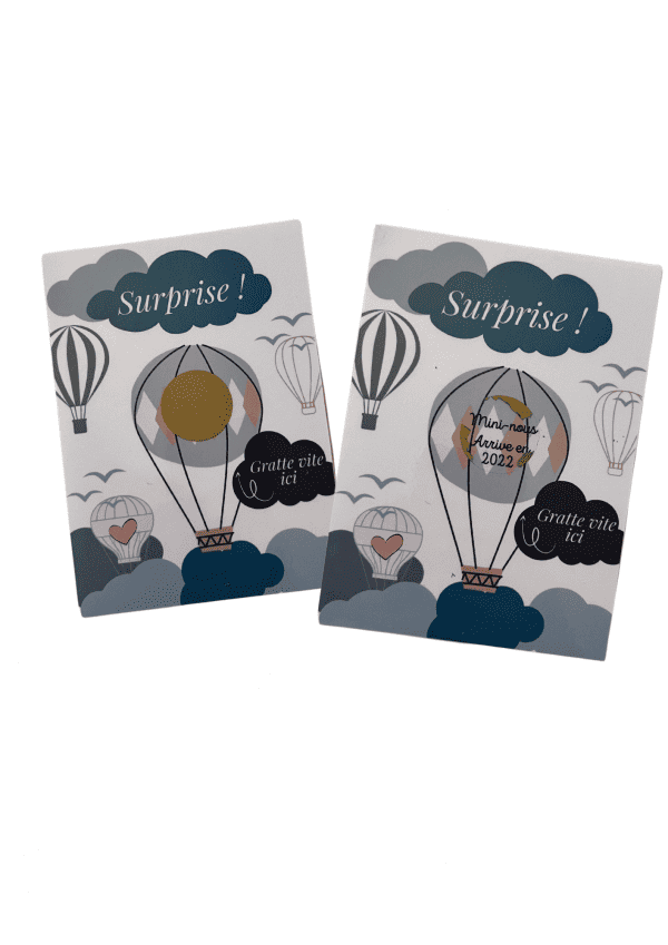 Carte à gratter annonce suprise