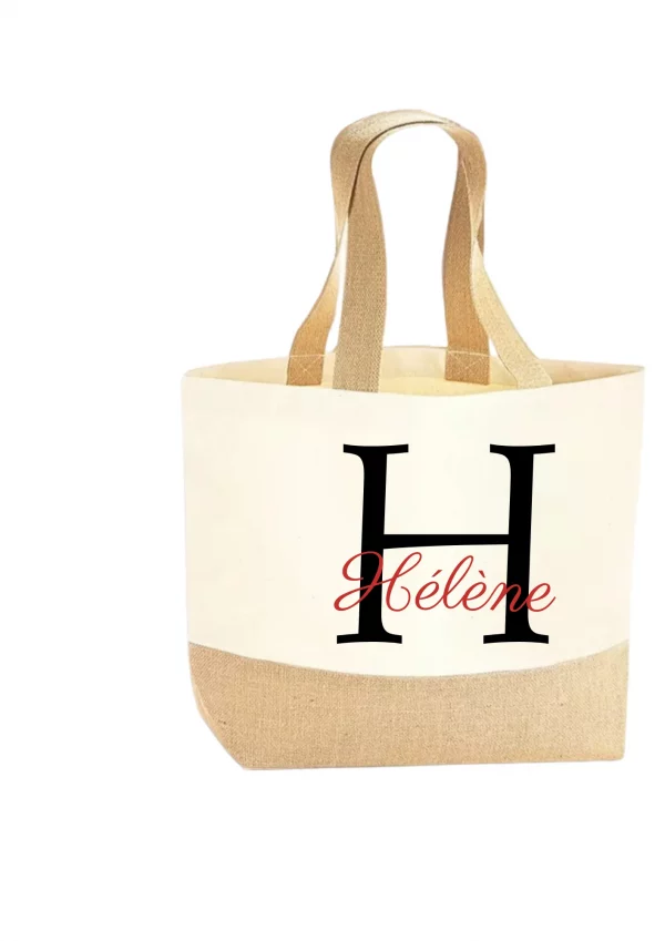 Sac cabas en toile lettrage