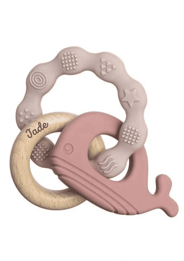hochet bois rose silicone