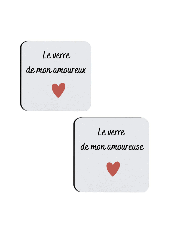 Dessous de verre coeur