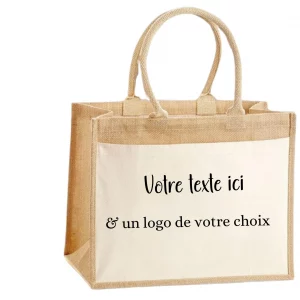 Sac cabas en toile et jute personnalisé