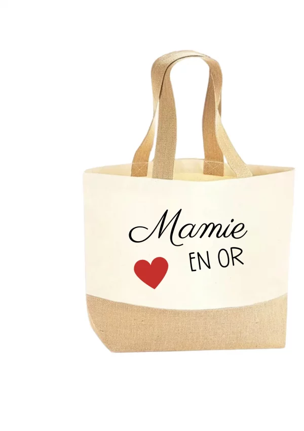 Sac cabas en toile coeur