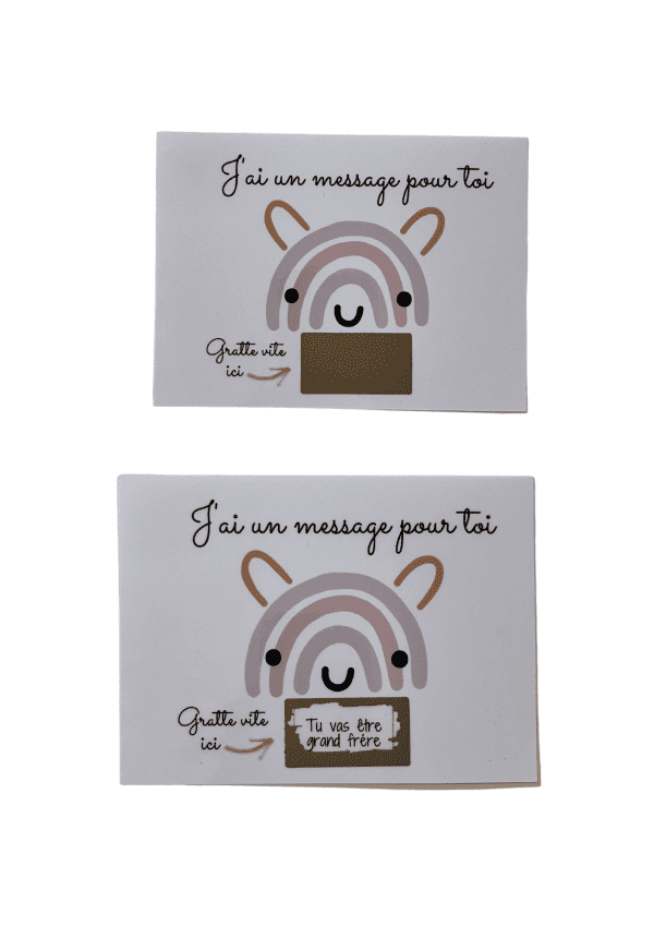 Carte à gratter annonce famille