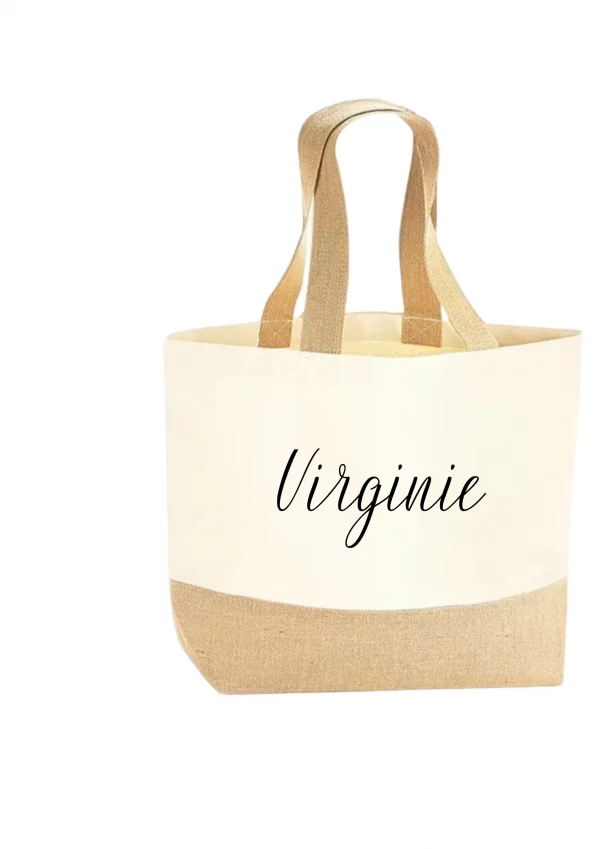 Sac cabas en toile prénom