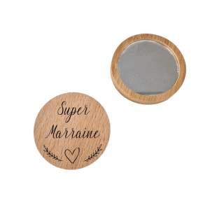Miroir de poche personnalisé branche coeur