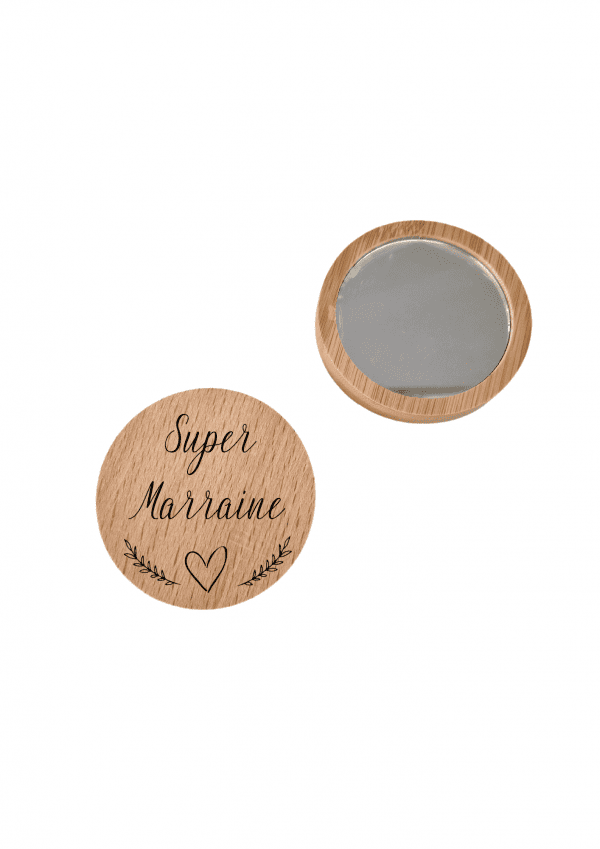 Miroir de poche personnalisé branche coeur