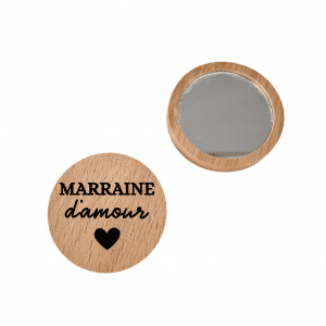 Miroir de poche personnalisé coeur
