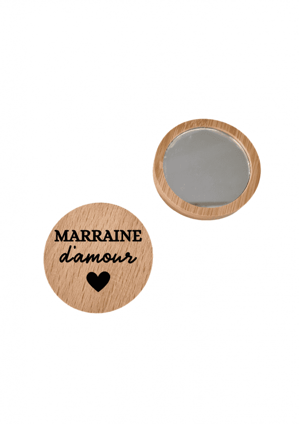 Miroir de poche personnalisé coeur