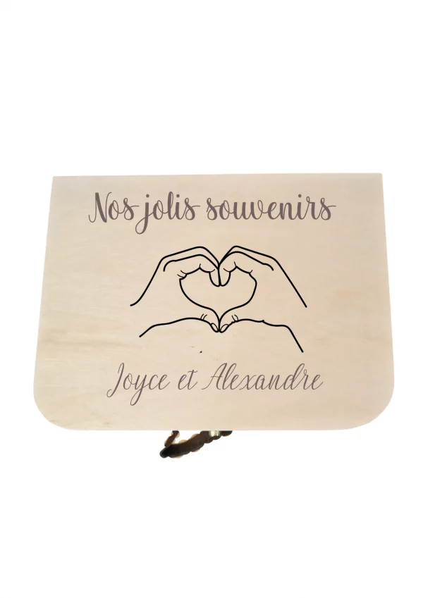 Valisette en bois à souvenir personnalisé