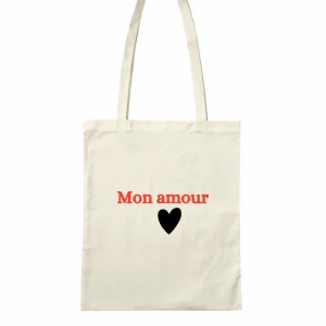 Tote bag coeur noir