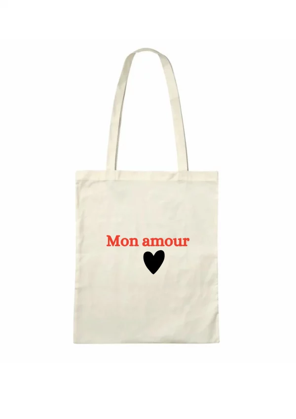 Tote bag coeur noir