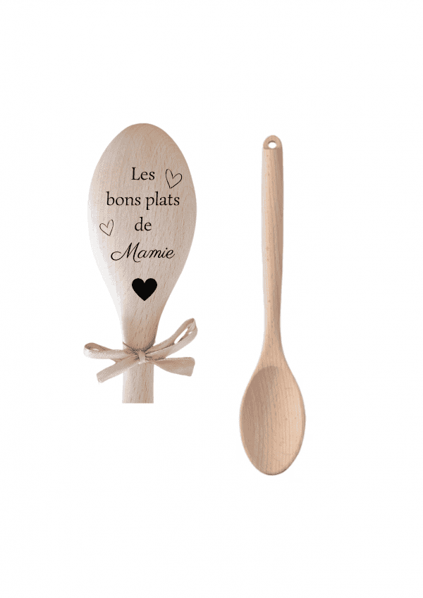 Cuillère en bois mamie coeur
