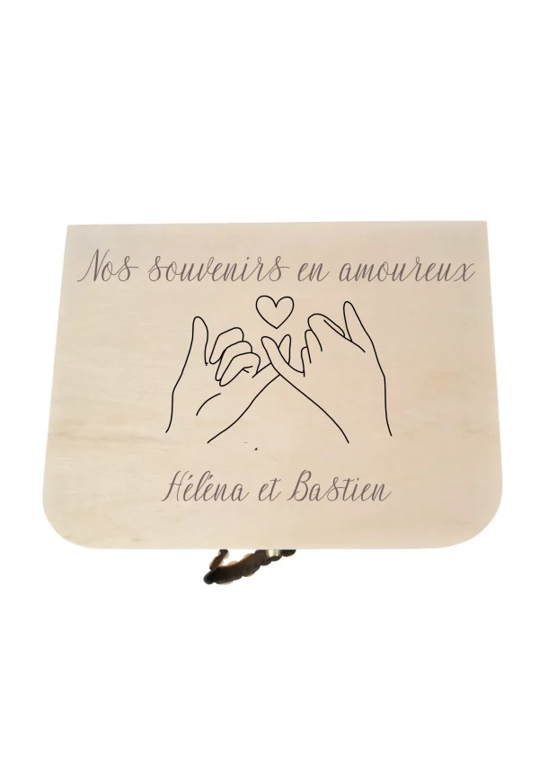 Valisette en bois à souvenir amour
