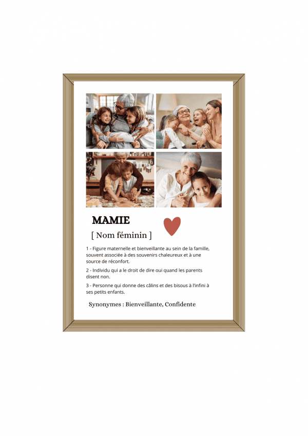 Affiche photo définition mamie