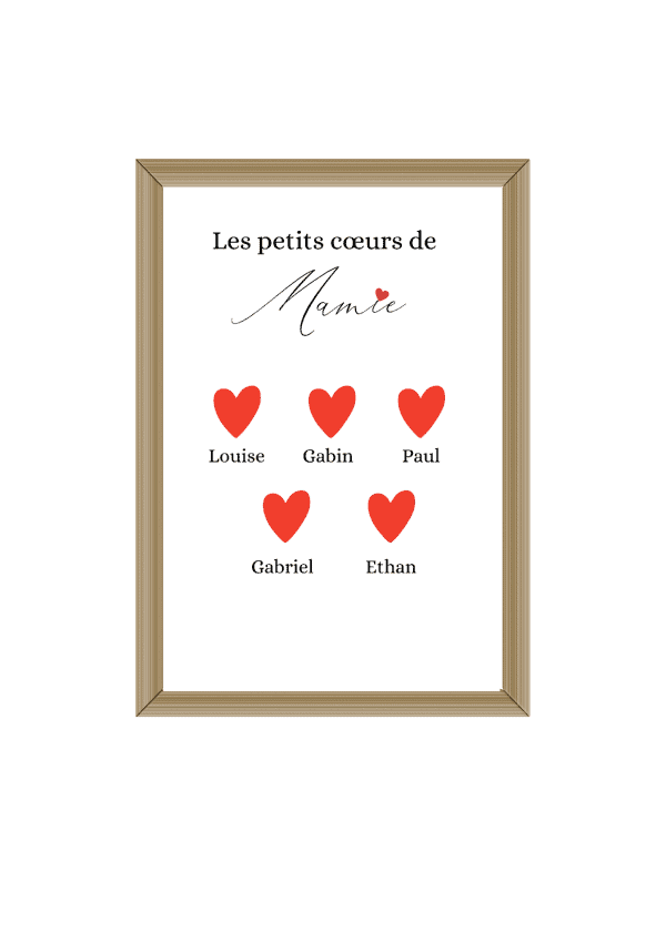 Affiche les petits coeurs de mamie