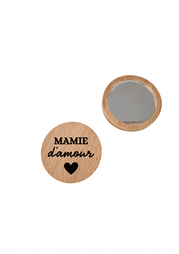 Miroir de poche mamie coeur