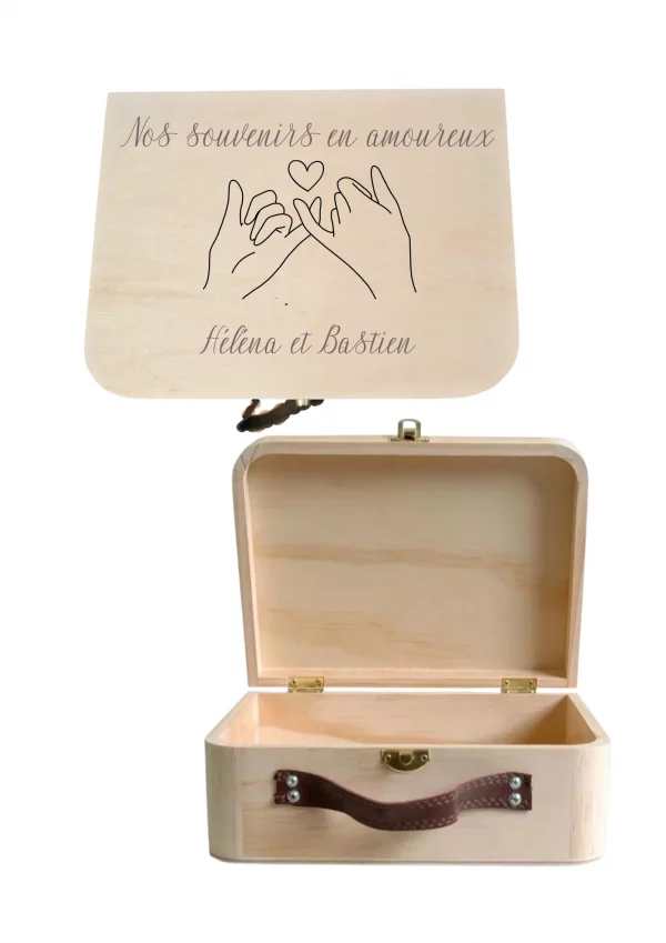 Valisette en bois à souvenir amour – Image 3