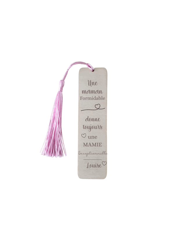 Marque page coeurs mamie