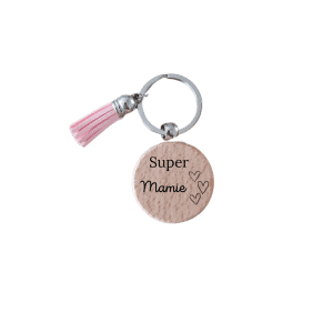 Porte-clé motif coeurs mamie