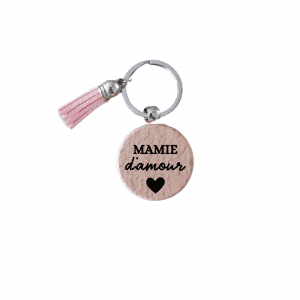 Porte-clé motif coeur mamie