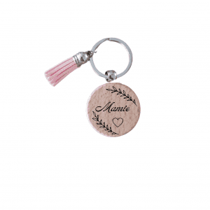 Porte-clé motif coeur branche mamie