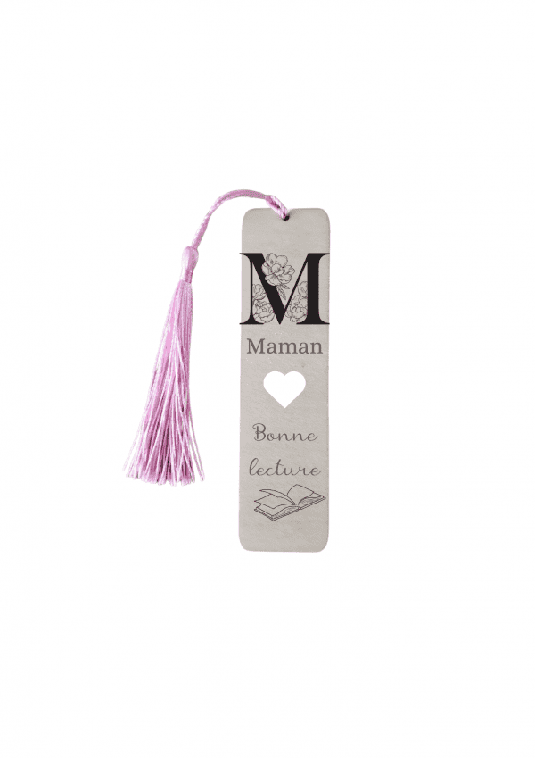 Marque page coeur initiale maman