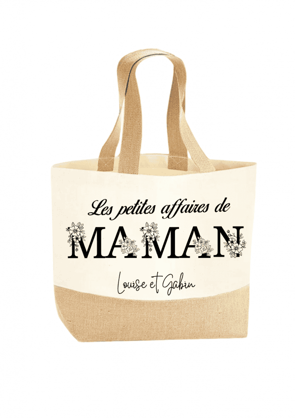 Sac tote bag coton jute maman
