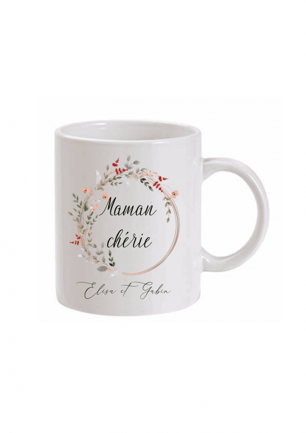 Mug couronne fleurs maman