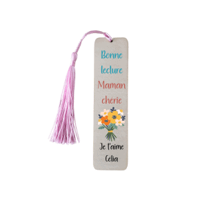 Marque page coeur rose