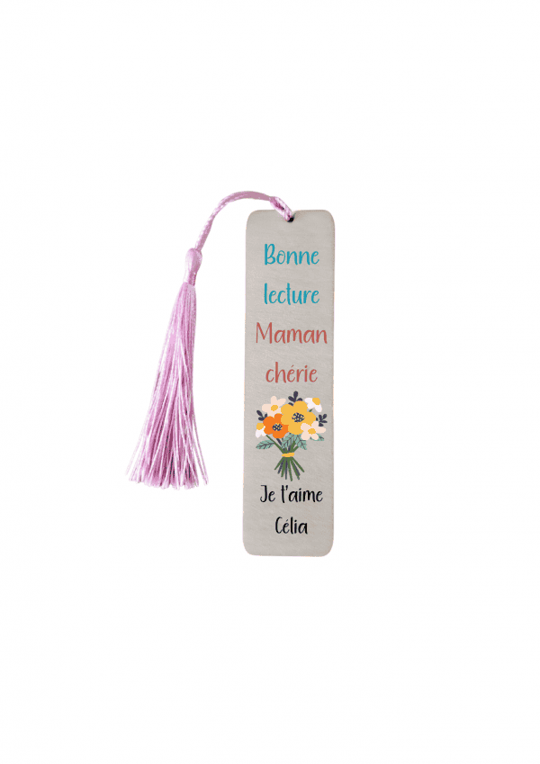 Marque page coeur rose