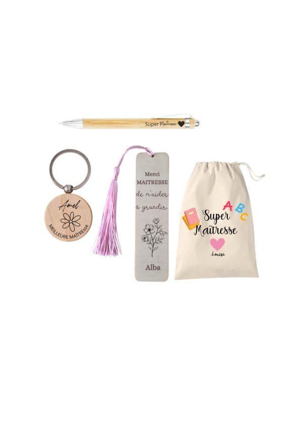 Coffret fin d'année scolaire maîtresse