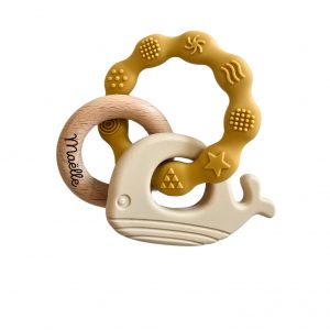 hochet bois jaune silicone
